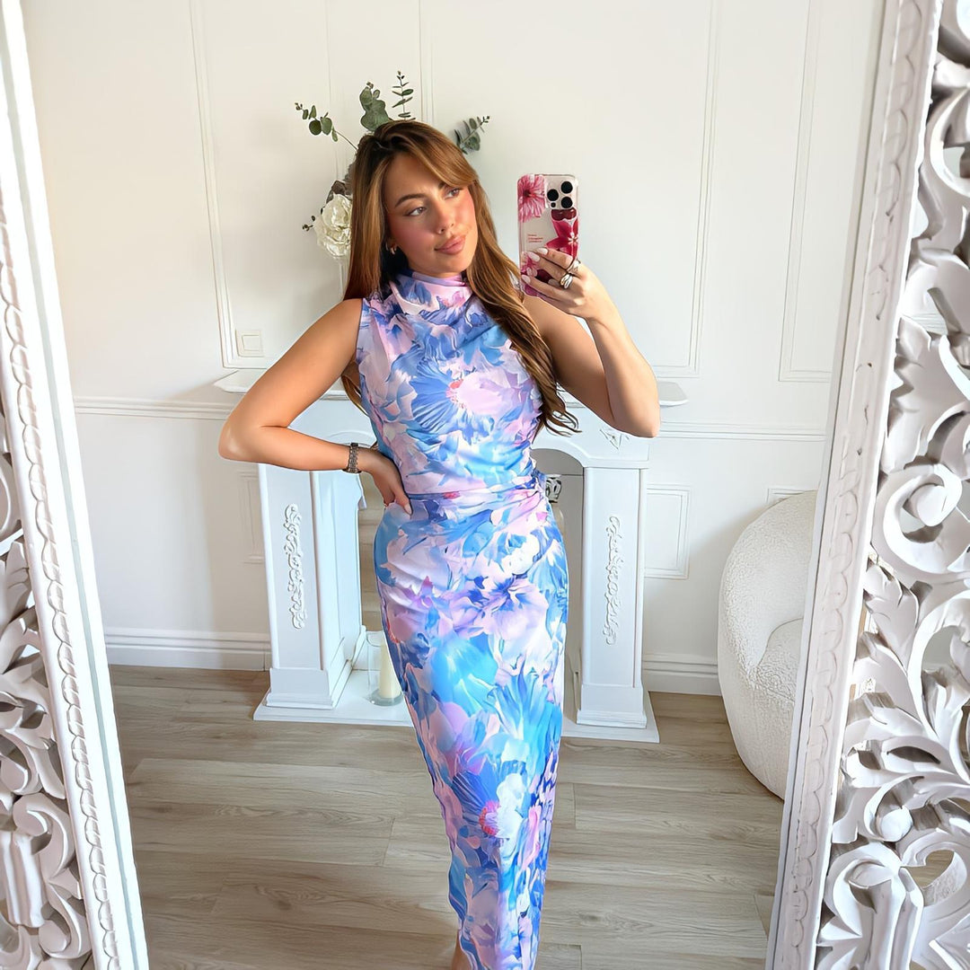 VESTIDO AURORA LILÁS PONTO CHIC