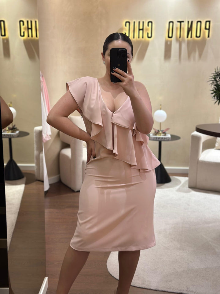 VESTIDO ROSA COM FOLHO MISS YOU