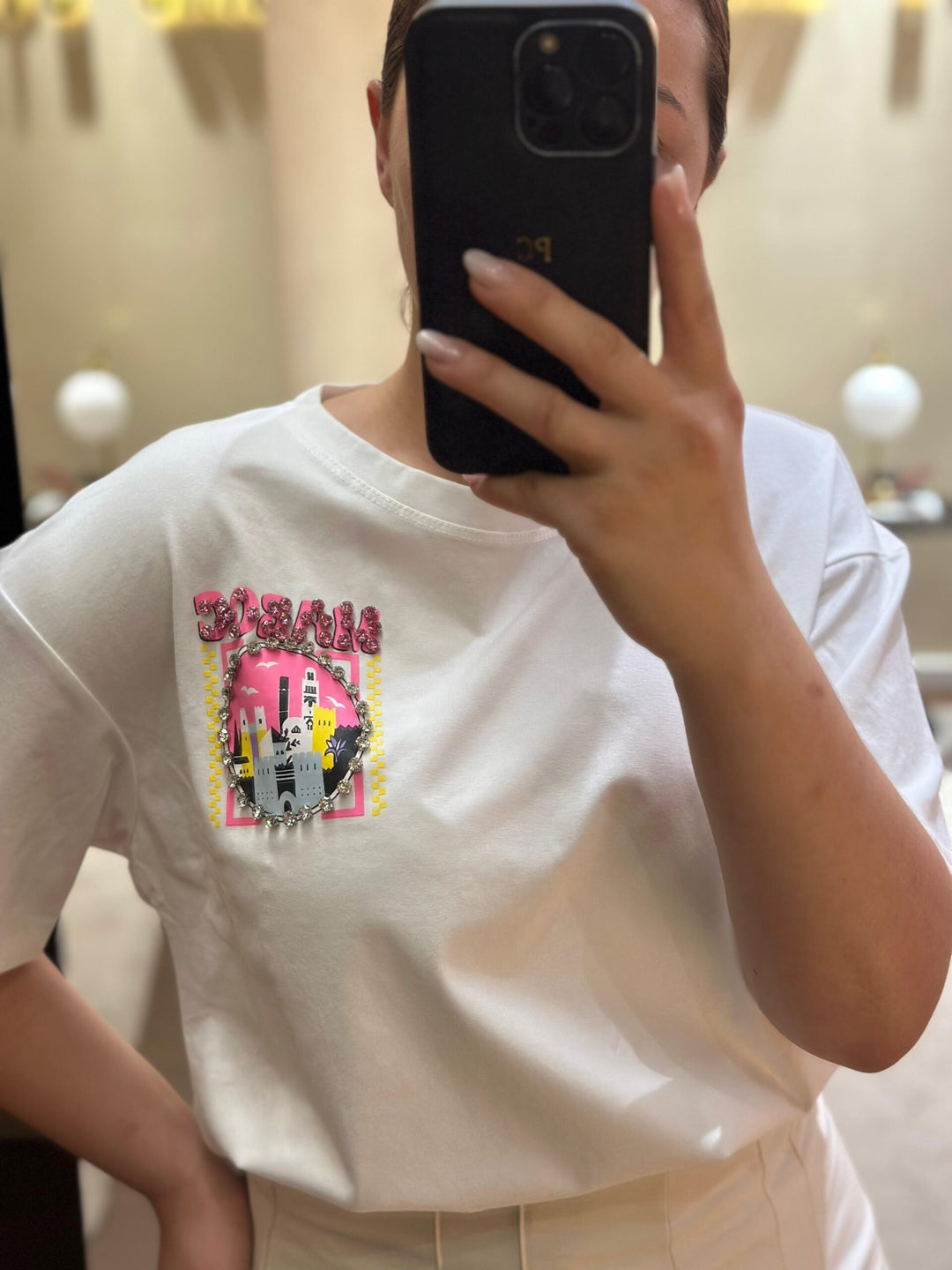 T-SHIRT COM ESTAMMPADO MAROC PONTO CHIC