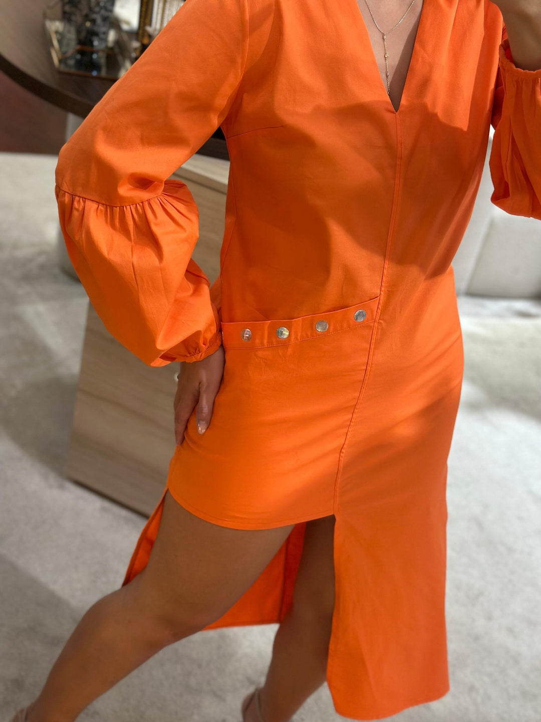 VESTIDO LARANJA ASSIMÉTRICO MISS YOU