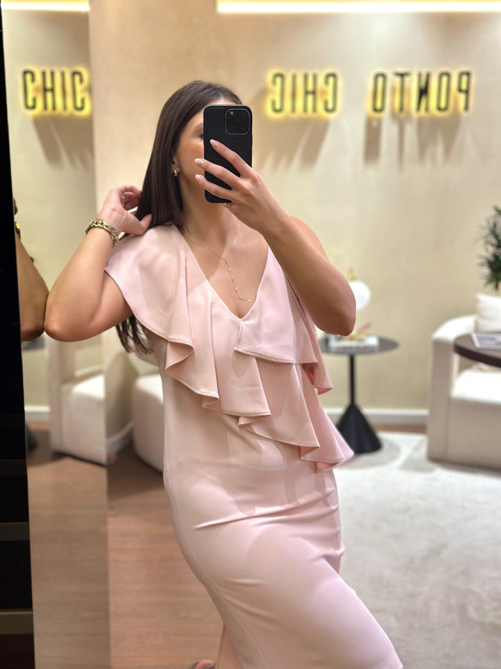VESTIDO ROSA COM FOLHO MISS YOU