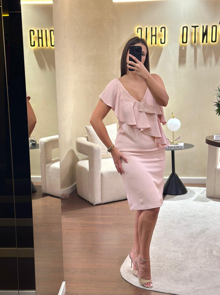 VESTIDO ROSA COM FOLHO MISS YOU