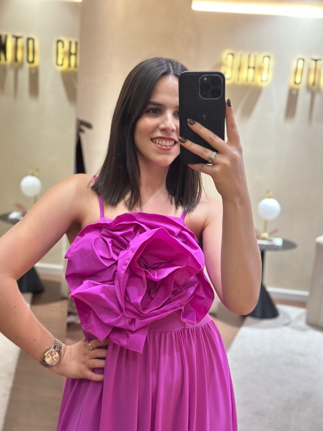 VESTIDO ROSA FLOR MAXI DIXIE