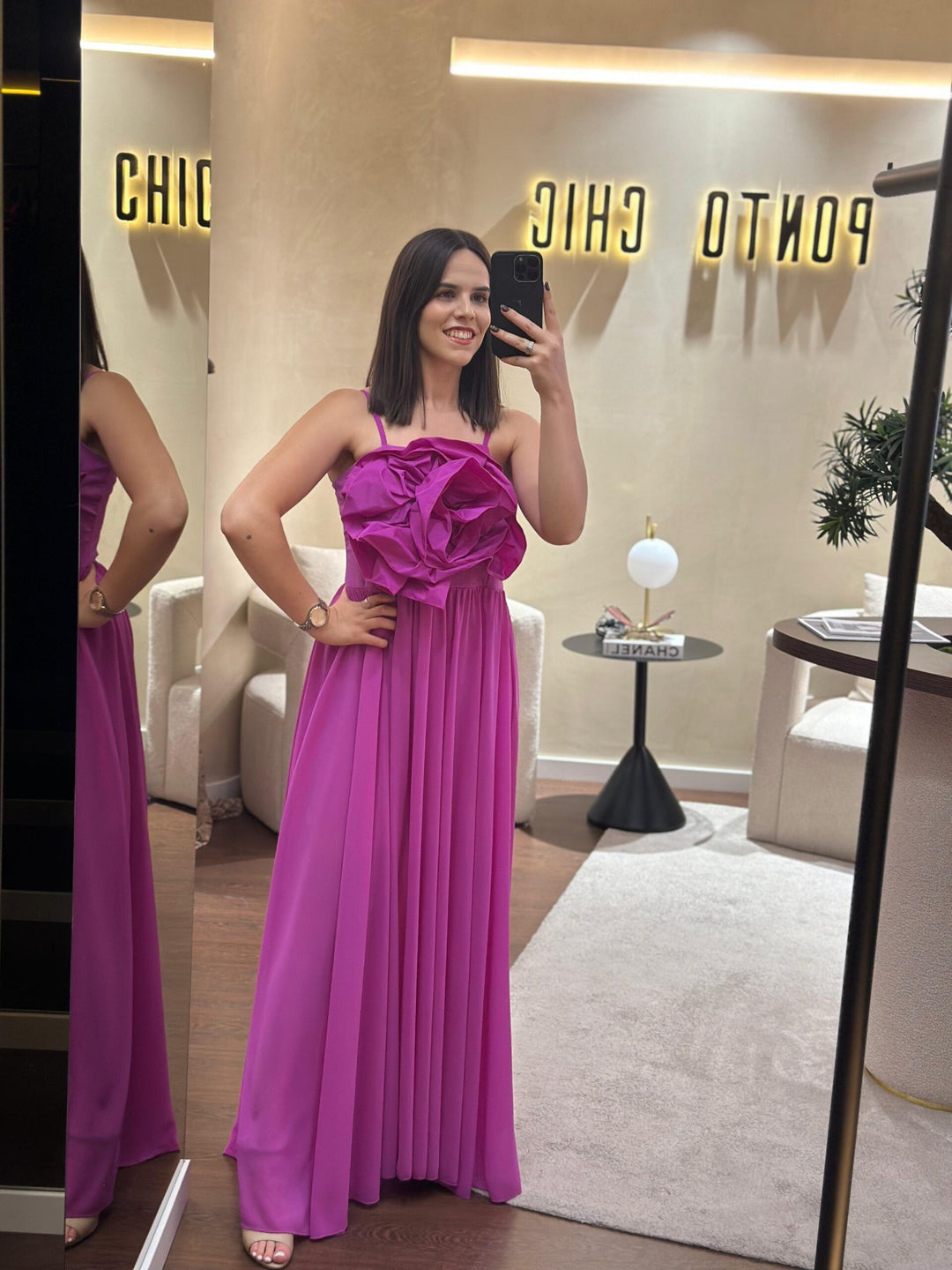VESTIDO ROSA FLOR MAXI DIXIE