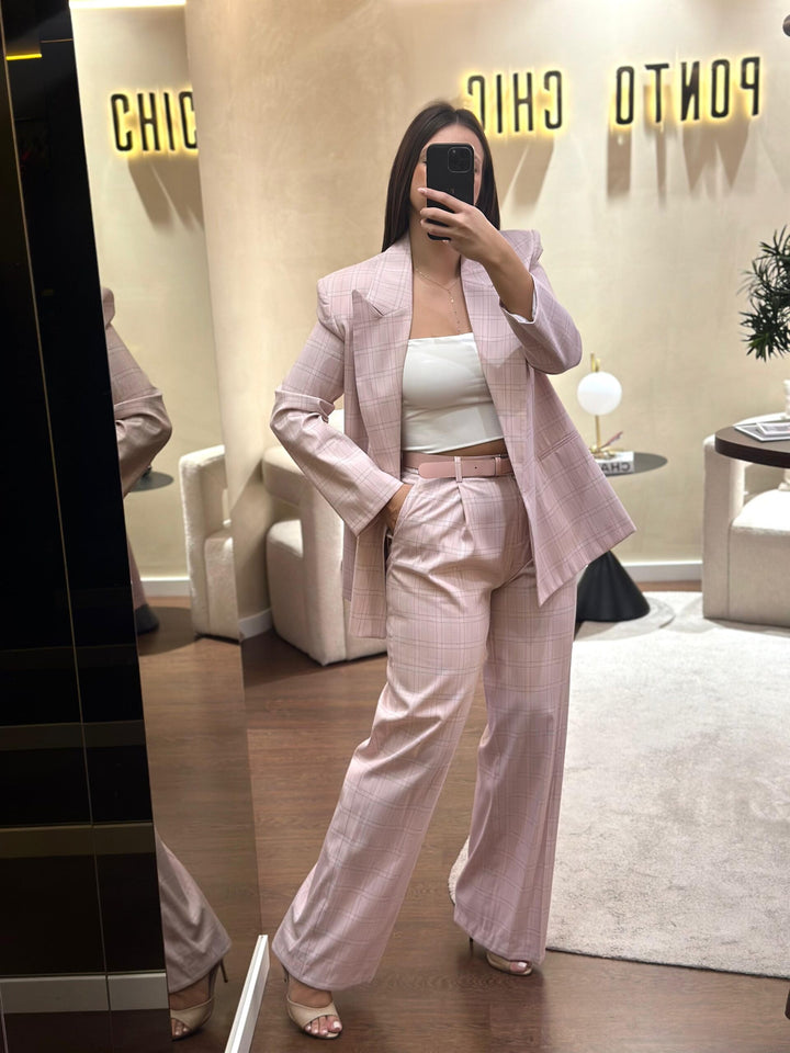 BLAZER ROSA COM PADRÃO TRESPASSE IMPERIAL