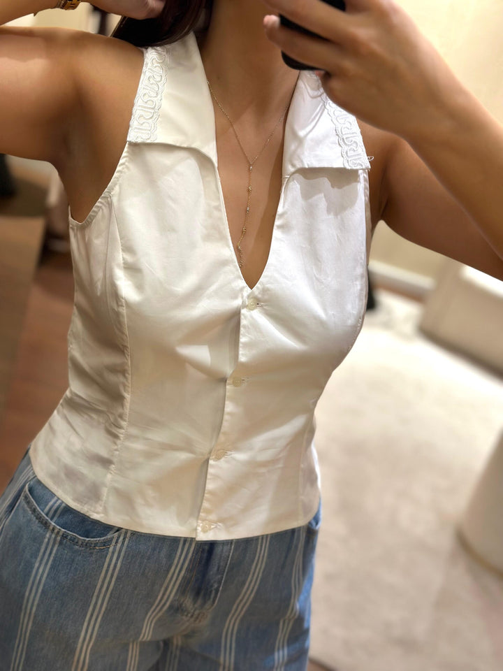 CAMISA BRANCA SEM OMBRO RINASCIMENTO