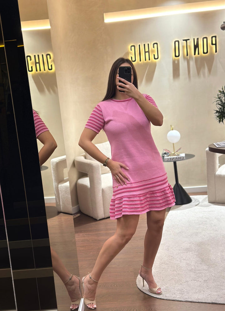 VESTIDO ROSA EM MALHA MISS YOU