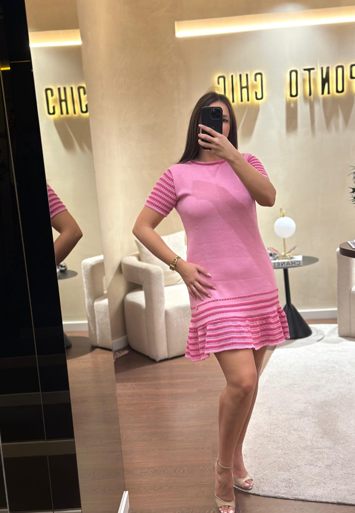VESTIDO ROSA EM MALHA MISS YOU