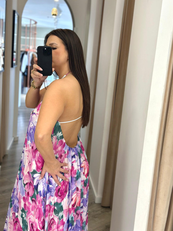 VESTIDO FLORAL EM VISCOSE COM CORTE FLUIDO IMPERIAL