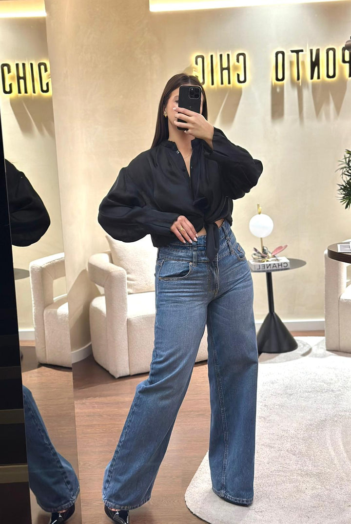 BLUSA PRETA FLUÍDA ELEH