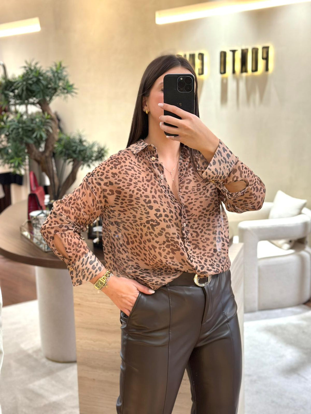 CAMISA ANIMAL PRINT TRANSPARENTE IMPERIAL