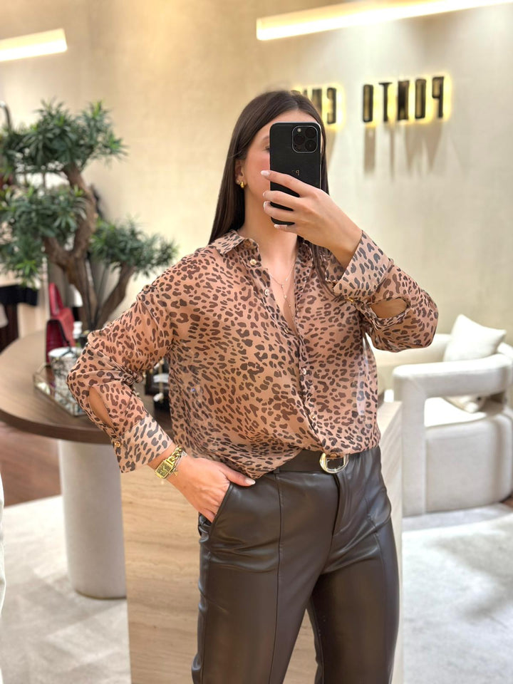 CAMISA ANIMAL PRINT TRANSPARENTE IMPERIAL