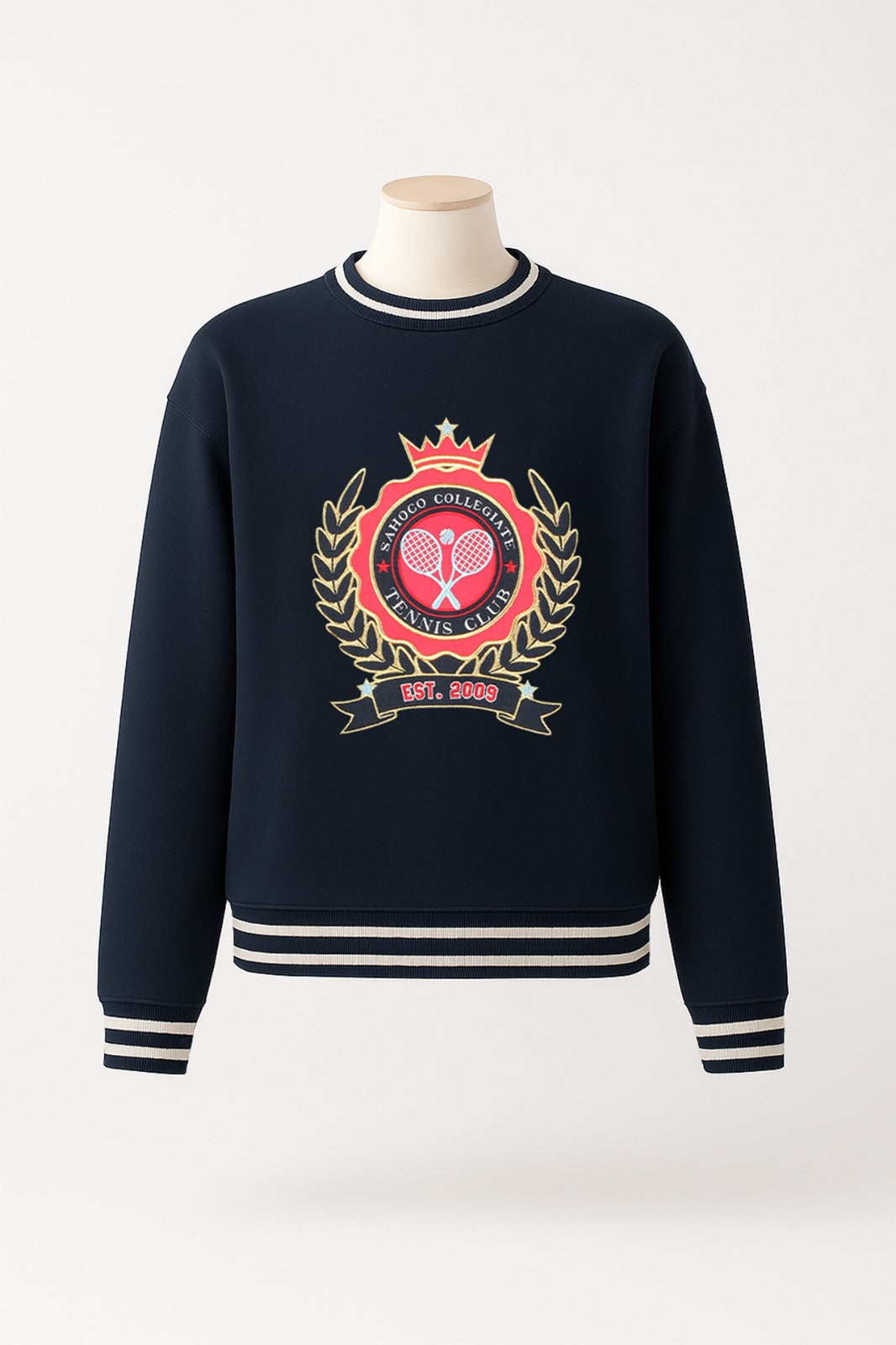 SWEAT AZUL MARINHO COM BORDADO COLLEGIATE TENNIS CLUB SAHOCO