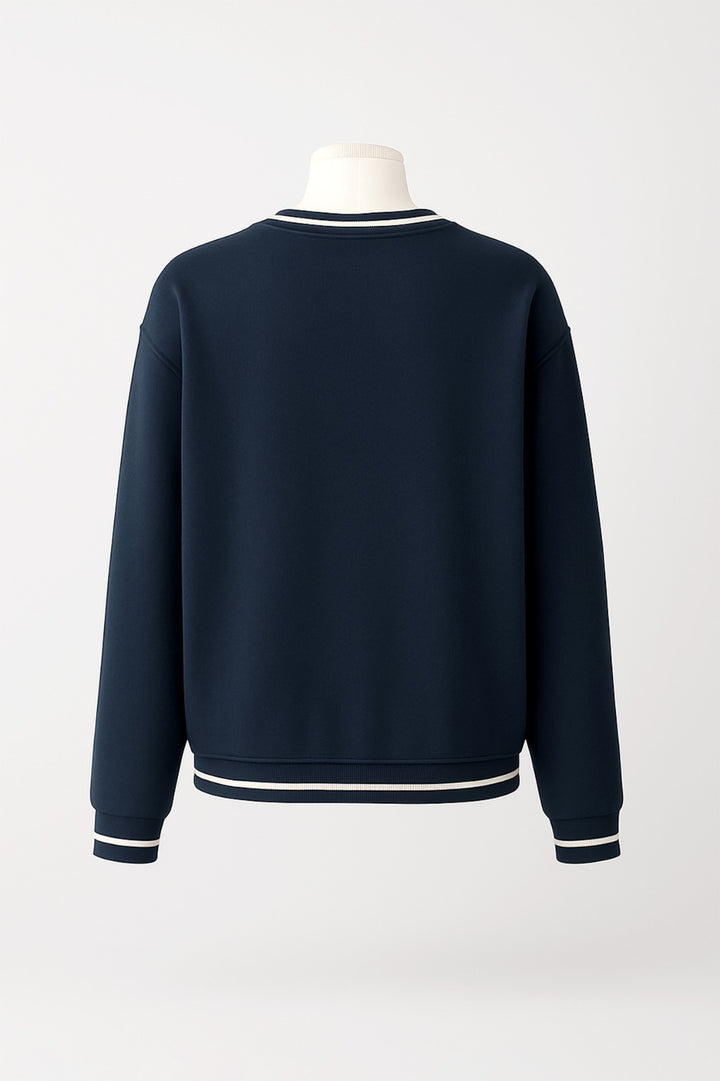 SWEAT AZUL MARINHO COM BORDADO COLLEGIATE TENNIS CLUB SAHOCO