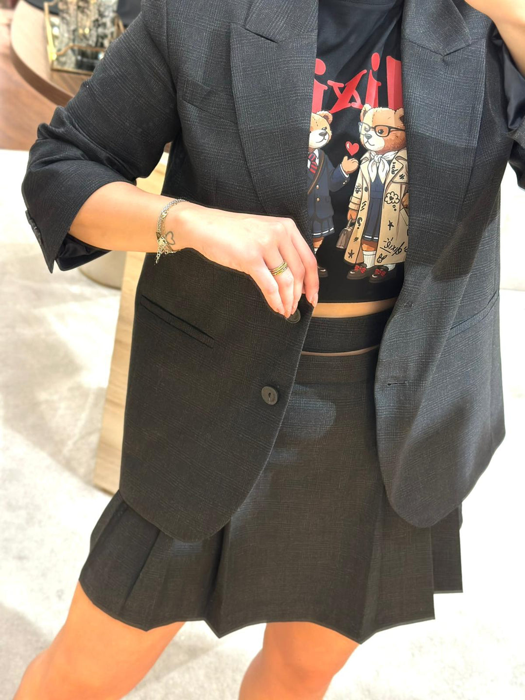 BLAZER CINZA COM PADRÃO FINO IMPERIAL