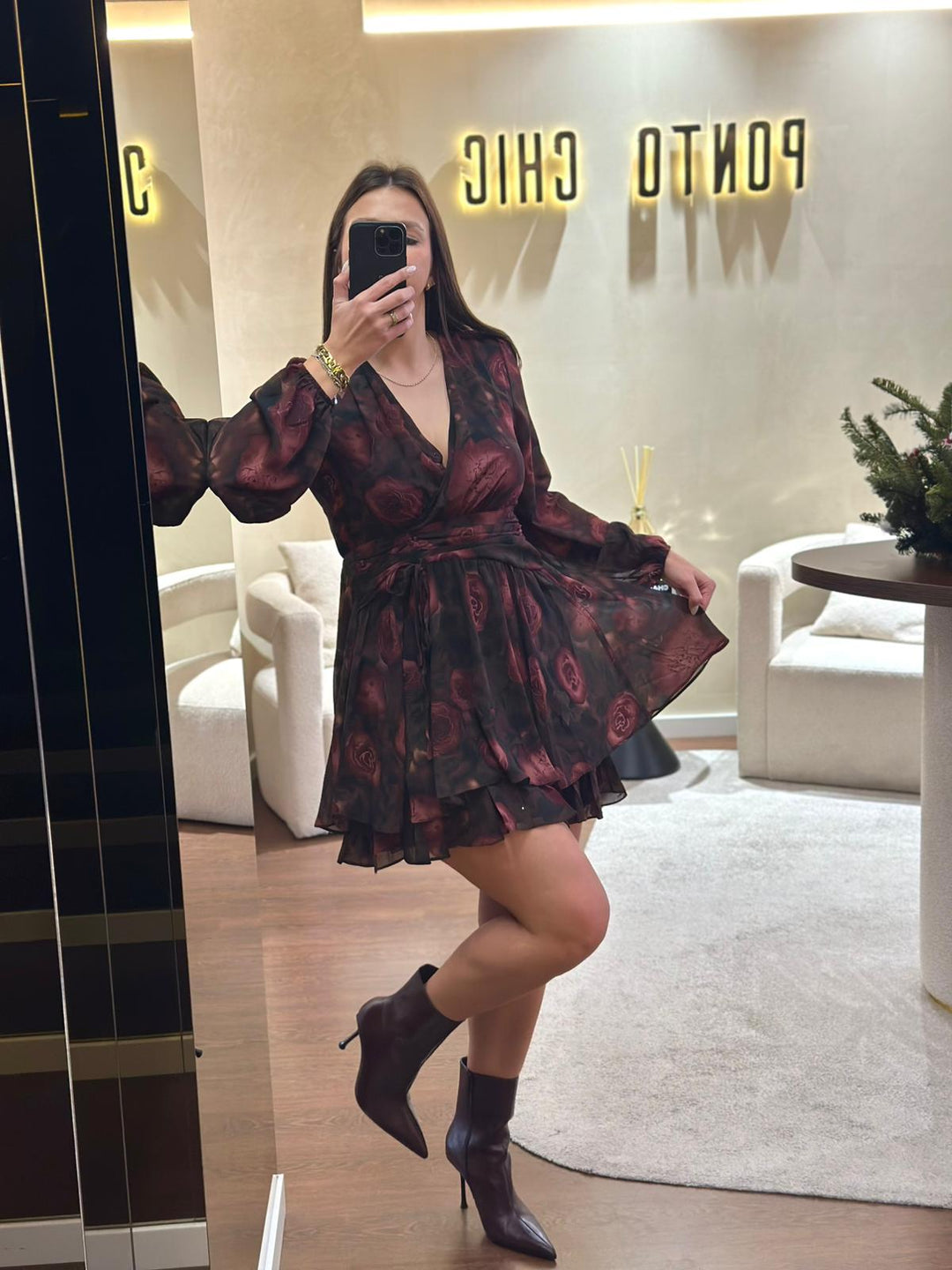 VESTIDO ESTAMPADO FLORAL PONTO CHIC