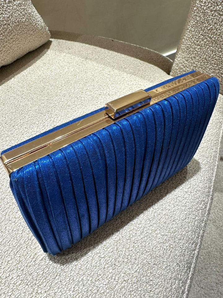 CLUTCH METALIZADA AZUL ELÉTRICO PONTO CHIC