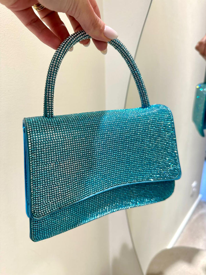 MALA BRILHANTE AZUL TURQUESA PONTO CHIC