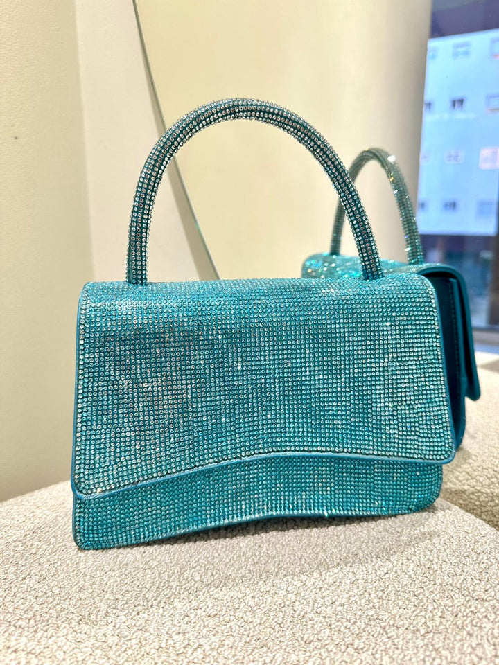 MALA BRILHANTE AZUL TURQUESA PONTO CHIC