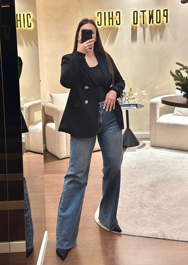 CAMISOLA PRETA DECOTE REDONDO PONTO CHIC
