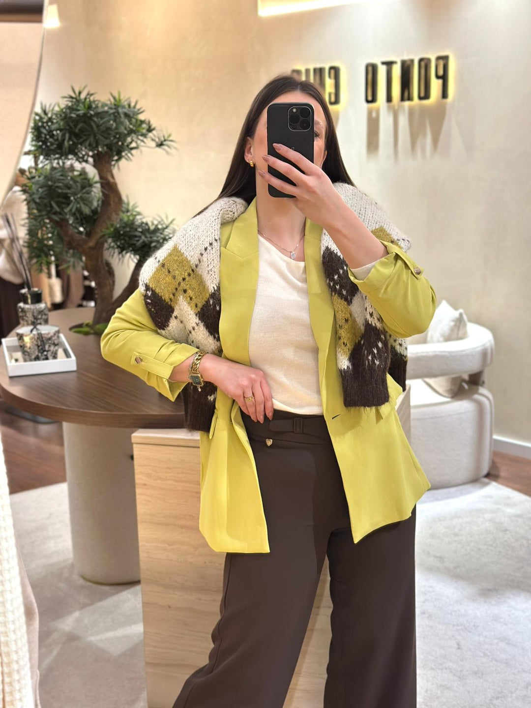 BLAZER VERDE LIMA BOTÃO DOURADO PONTO CHIC