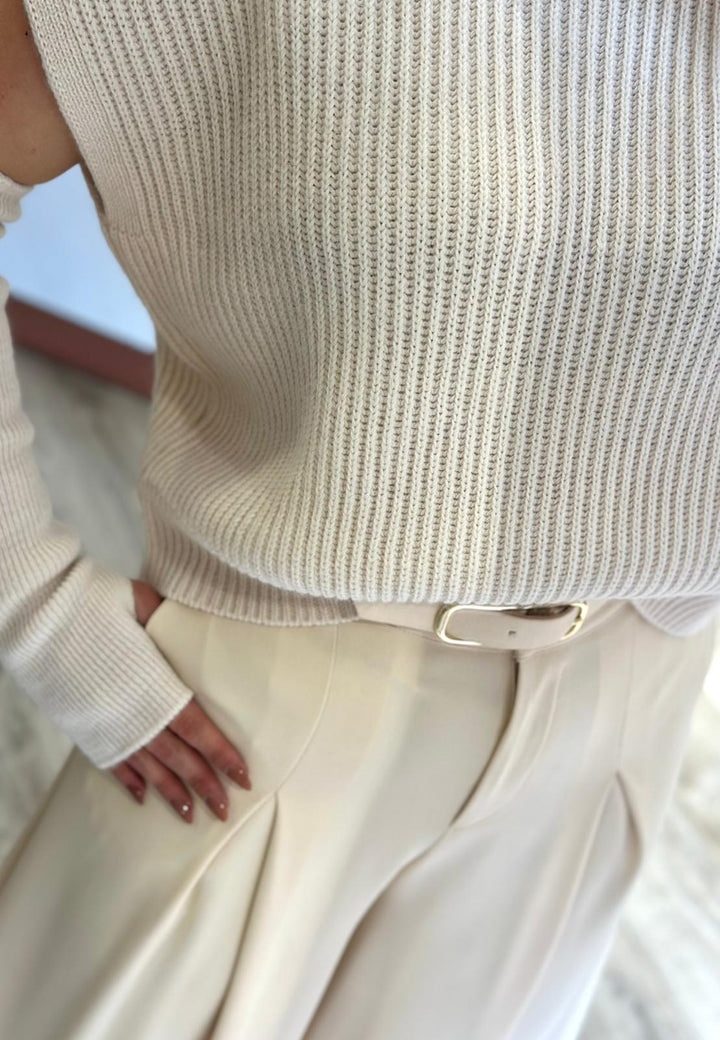 CAMISOLA TRICOT CRU COM MANGUITOS DIXIE