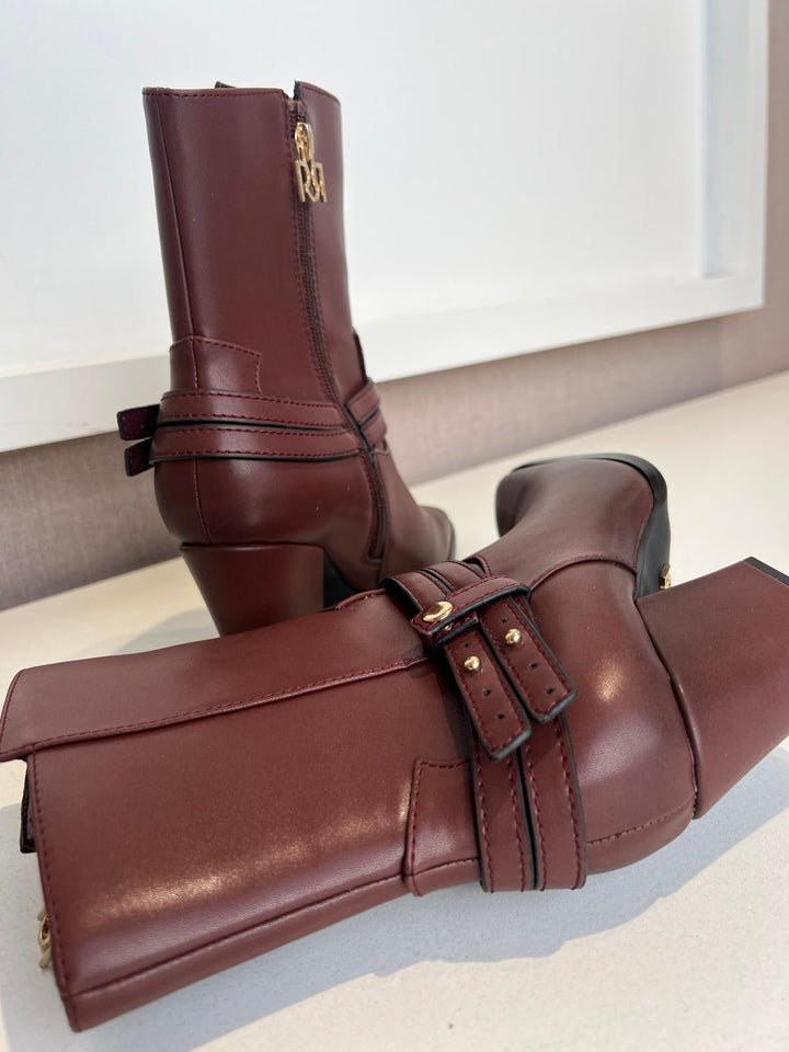 BOTA CANO MÉDIO BORDÔ COM FIVELA RINASCIMENTO