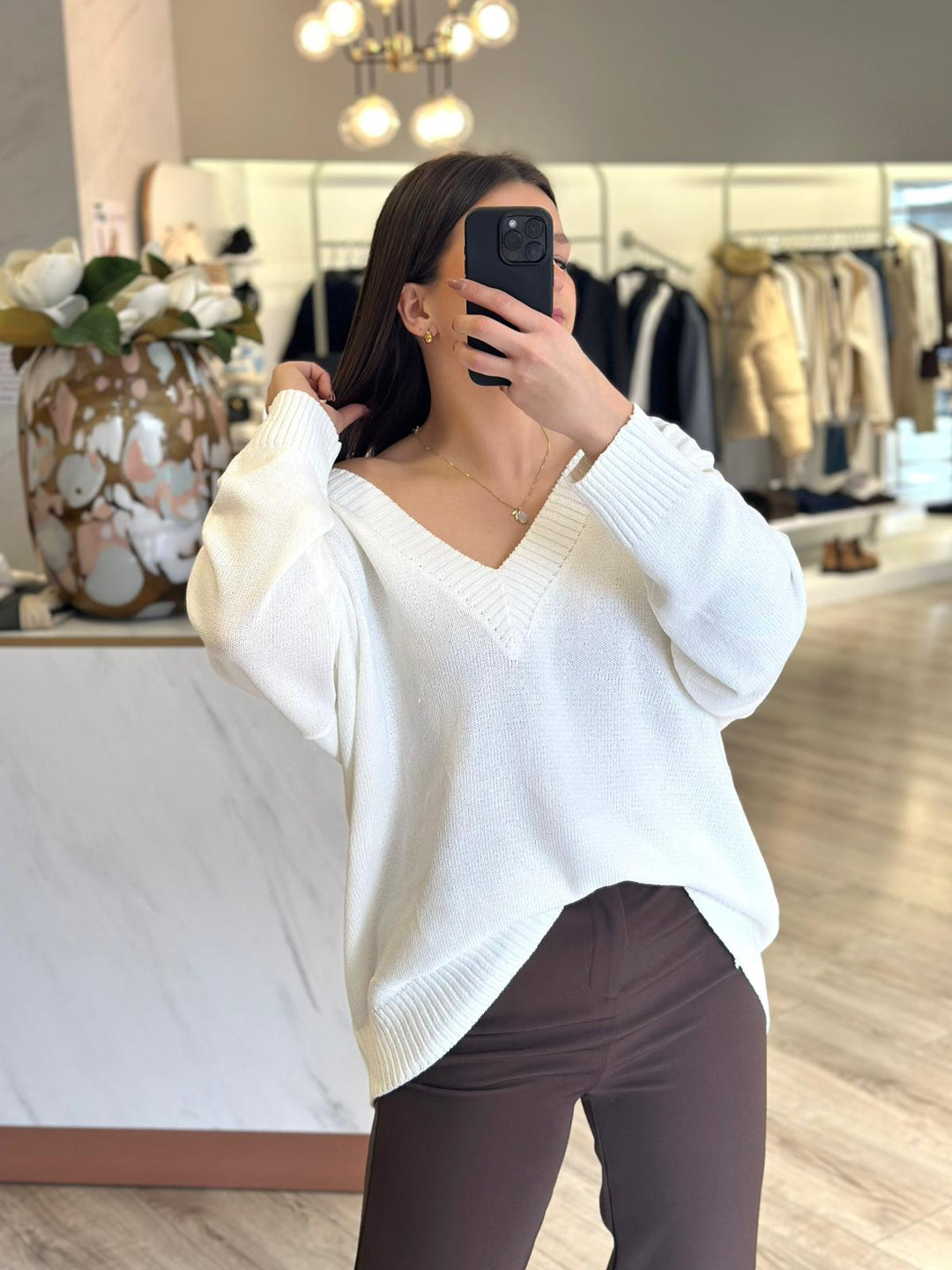 CAMISOLA OVERSIZE BRANCO PONTO CHIC