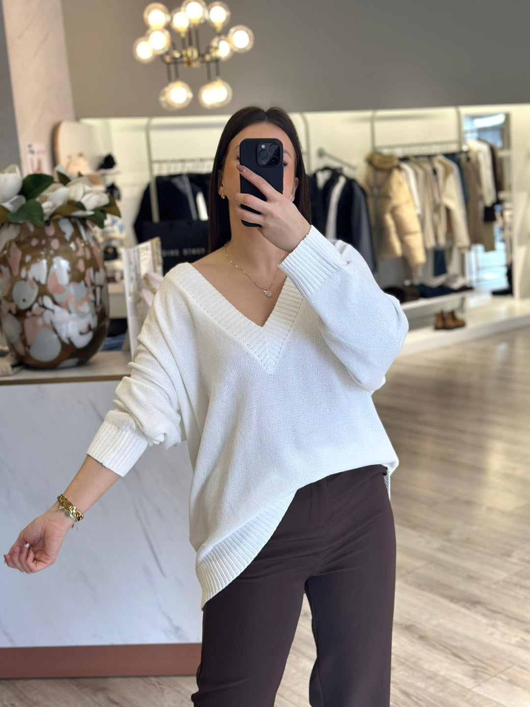 CAMISOLA OVERSIZE BRANCO PONTO CHIC