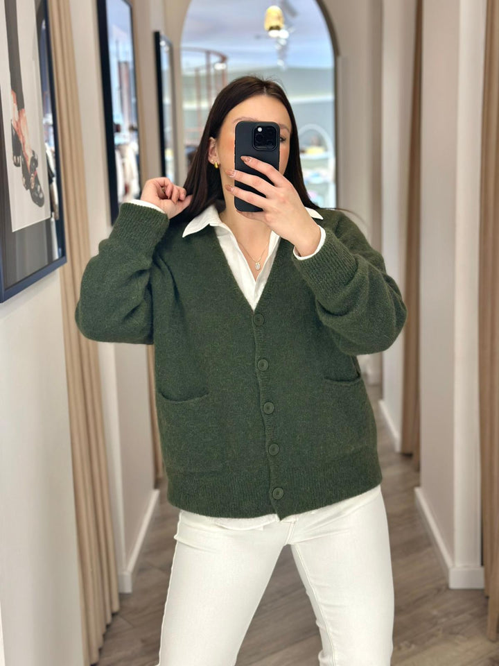 CARDIGAN VERDE  DE MALHA COM BOLSOS IMPERIAL