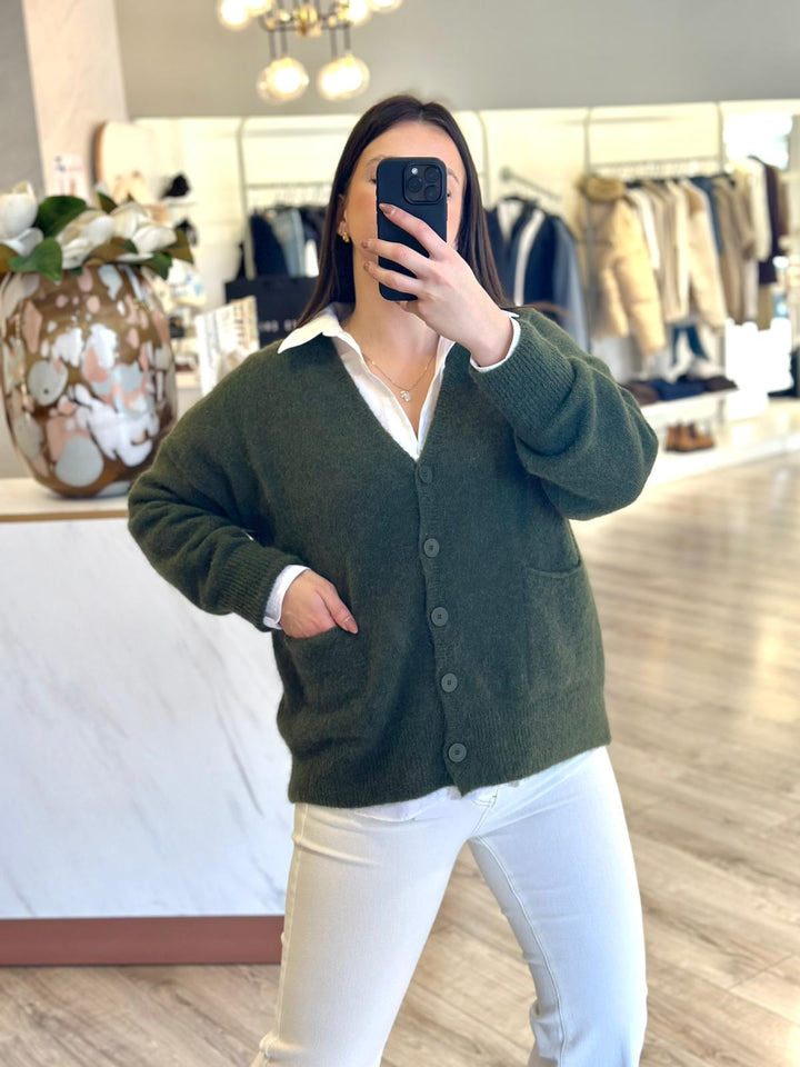 CARDIGAN VERDE  DE MALHA COM BOLSOS IMPERIAL