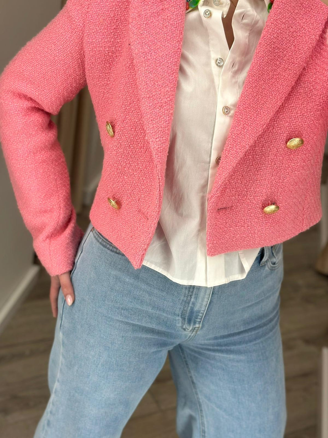 BLAZER CURTO ROSA TWEED FRACOMINA
