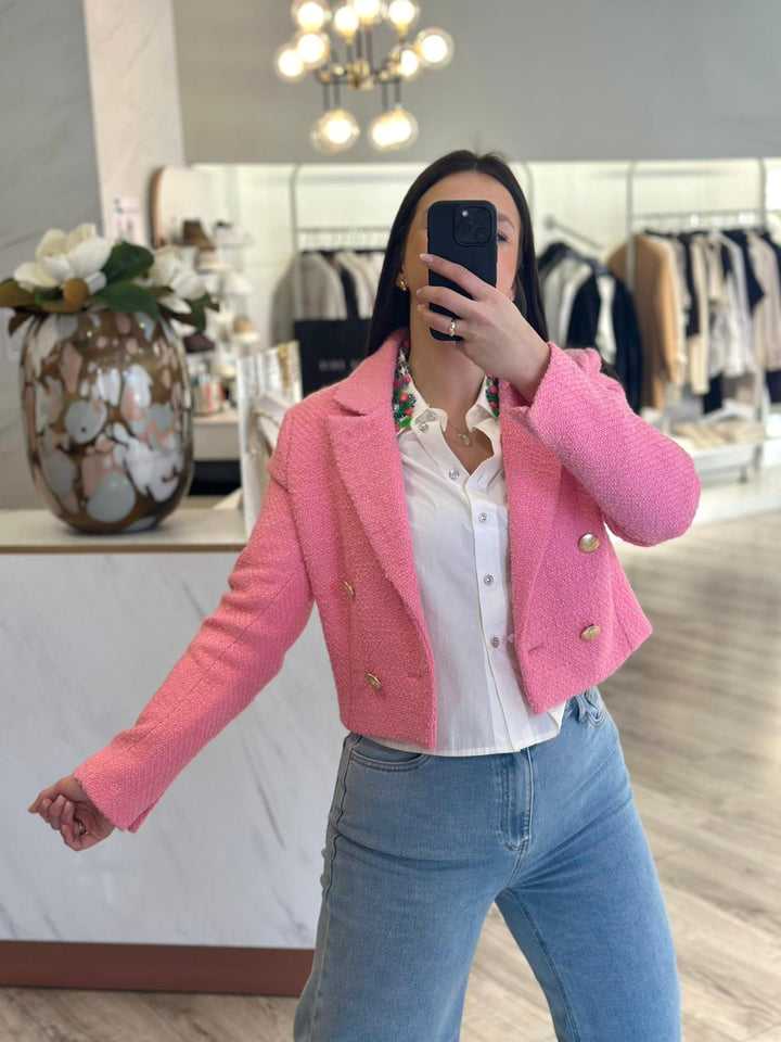 BLAZER CURTO ROSA TWEED FRACOMINA