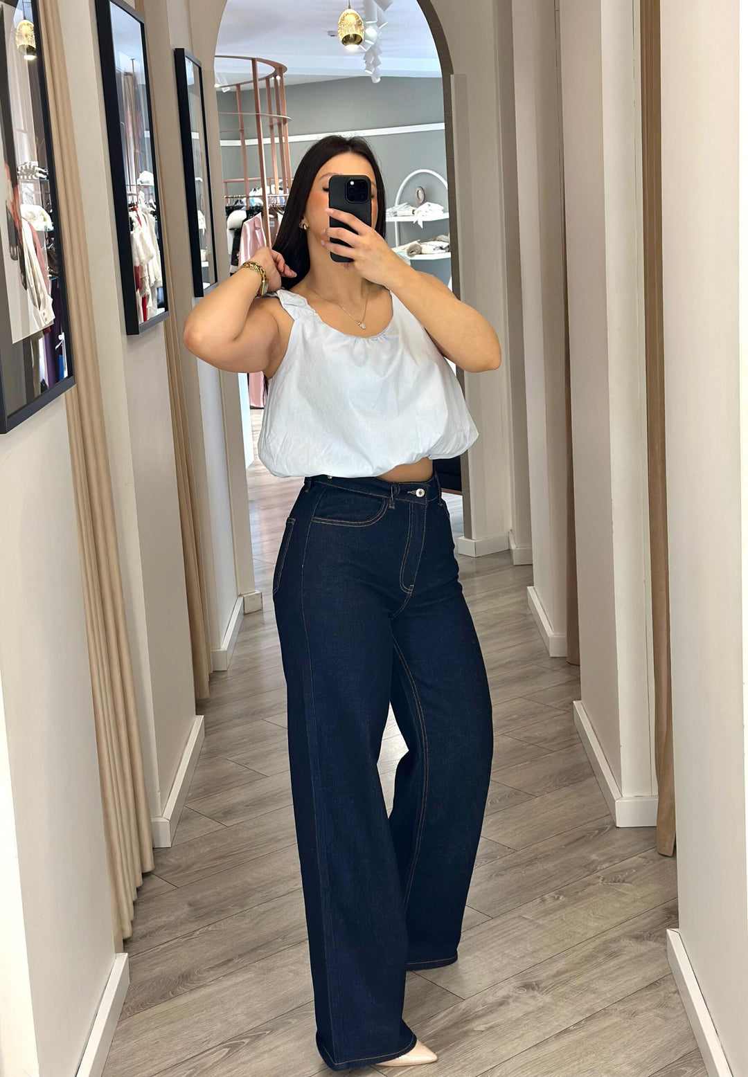 TOP AZUL BÉBÉ ABALONADAO PONTO CHIC