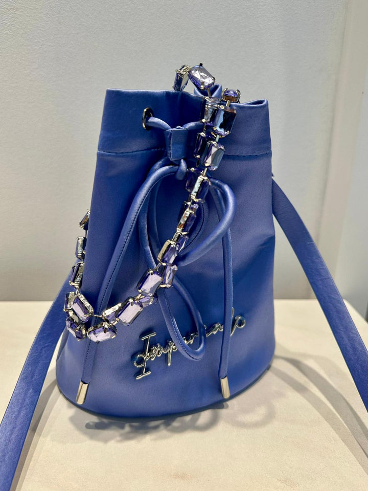 BOLSA AZUL COM ALÇA DE PEDRAS DECORATIVAS IMPERIAL