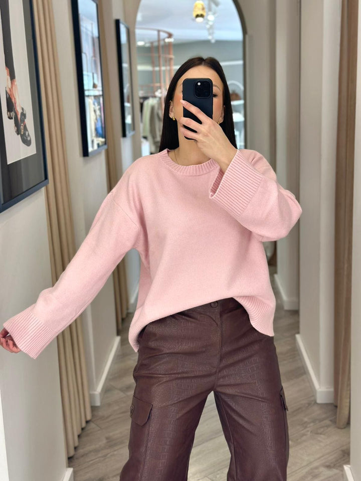 CAMISOLA DE MALHA ROSA SUAVE PONTO CHIC