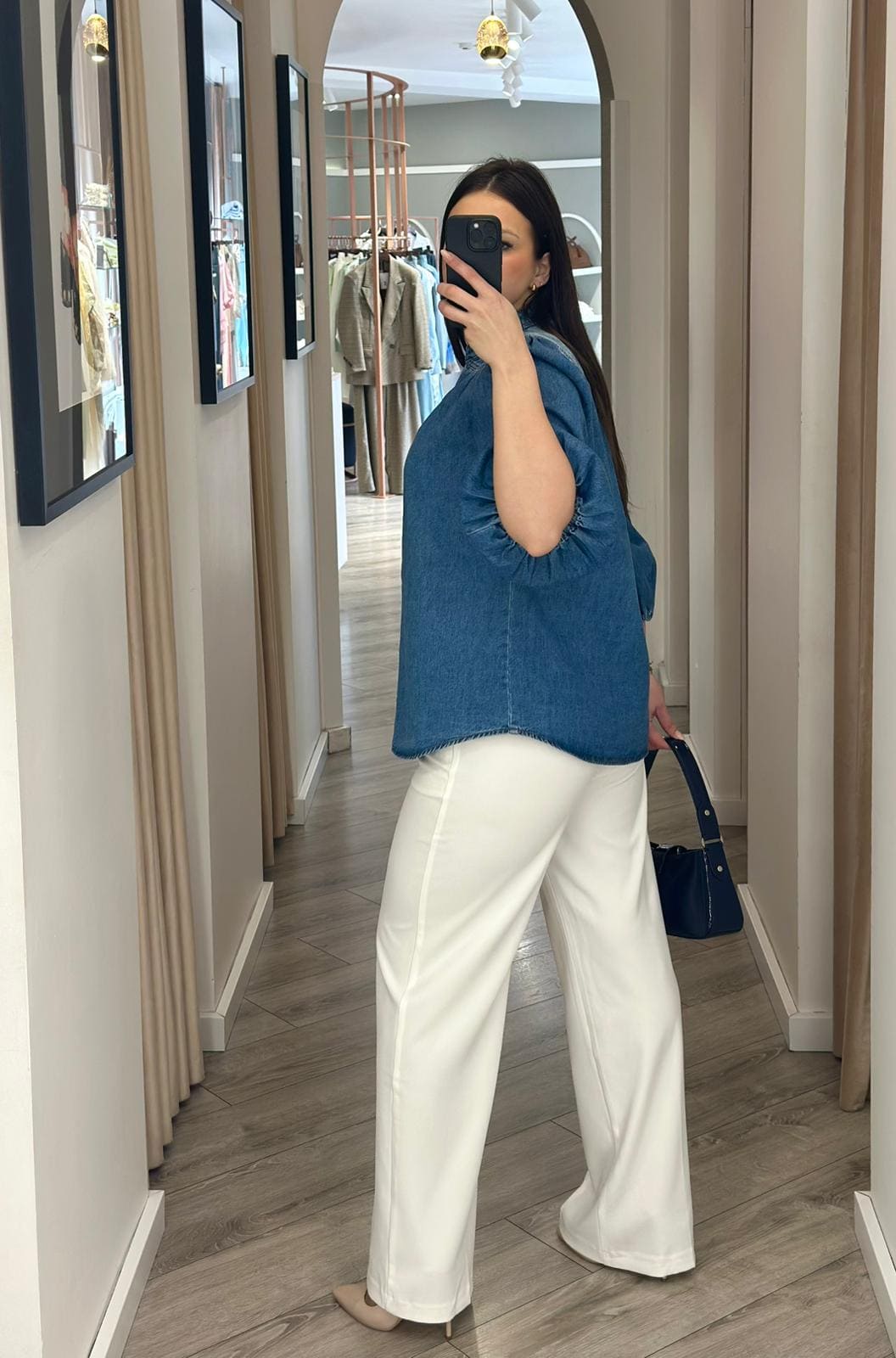 CAMISA DE GANGA COM MANGA  ABALONADA PONTO CHIC