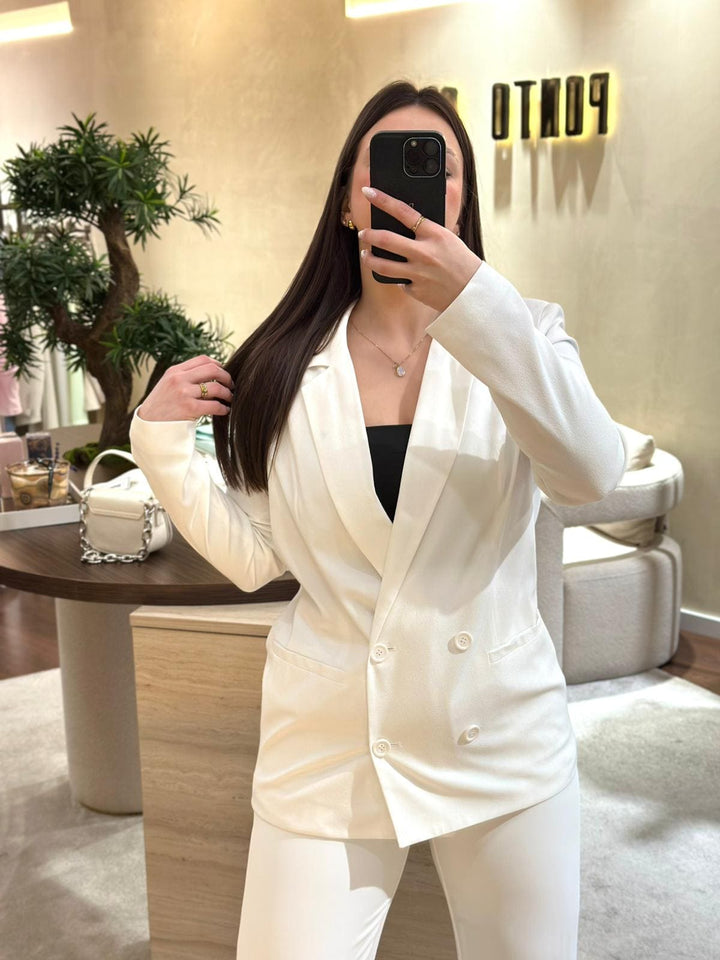 BLAZER BRANCO EM VISCOSE IMPERIAL