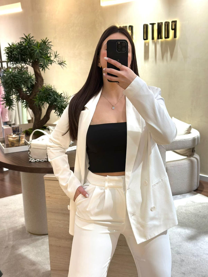 BLAZER BRANCO EM VISCOSE IMPERIAL