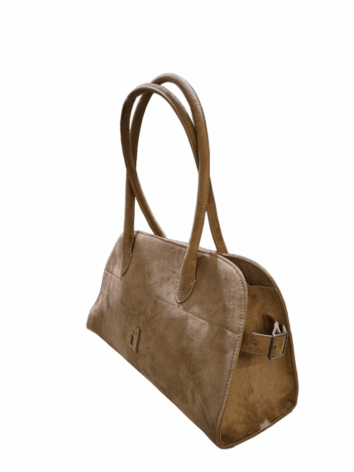 BOLSA EM PELE CAMURÇA CASTANHA DIXIE