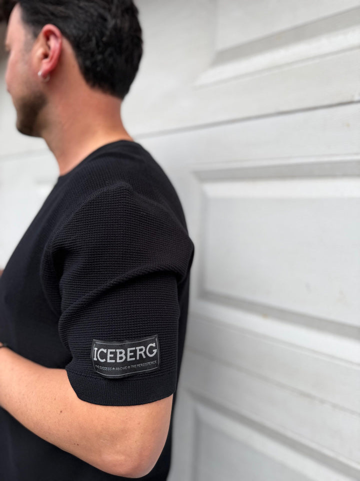 T SHIRT PRETA TEXTURADA ICEBERG MEN