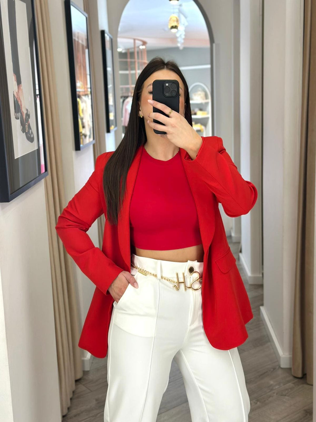 TOP VERMELHO PONTO CHIC