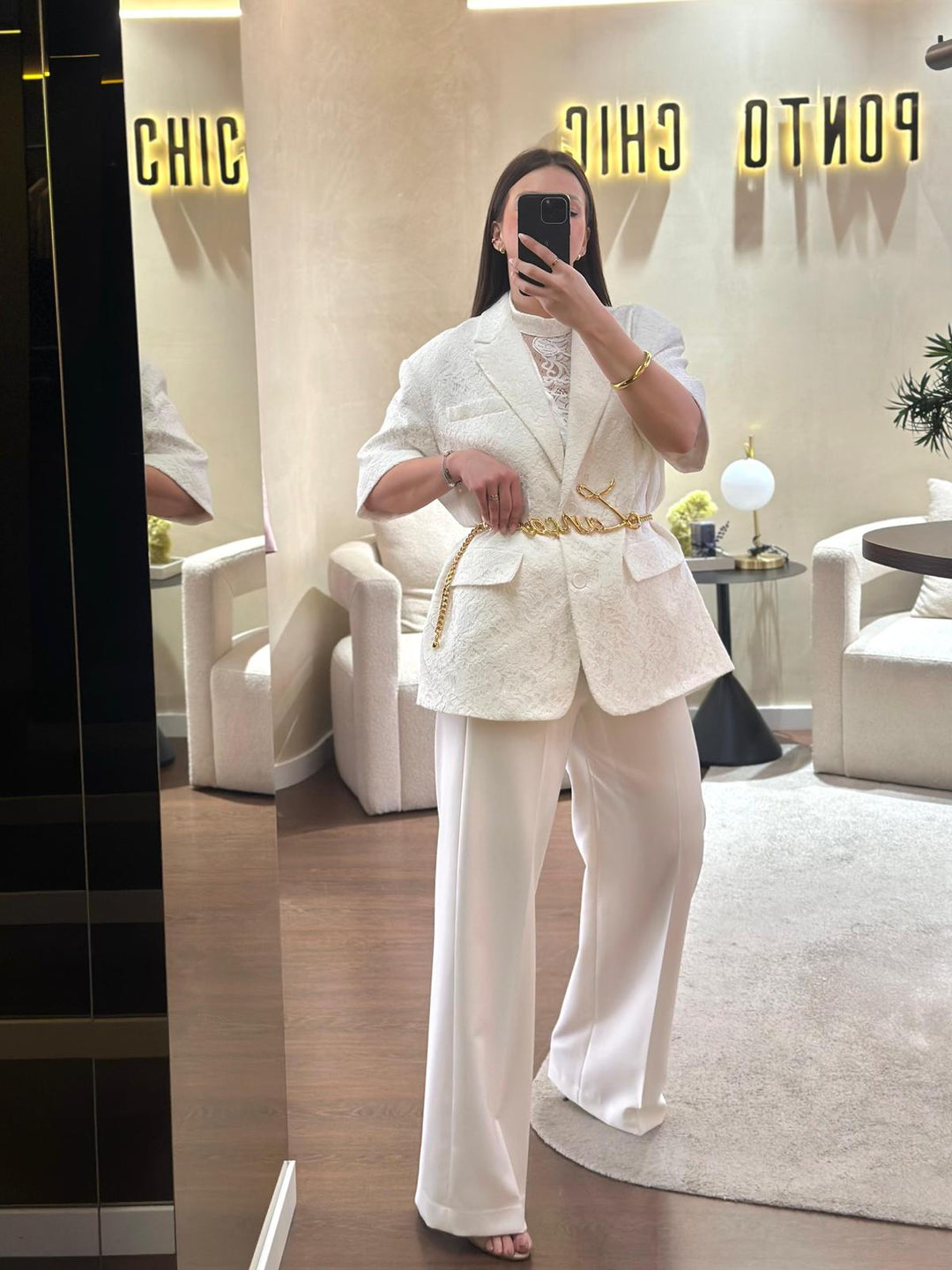 BLAZER BRANCO TEXTURADO COM BOTÕES IMPERIAL