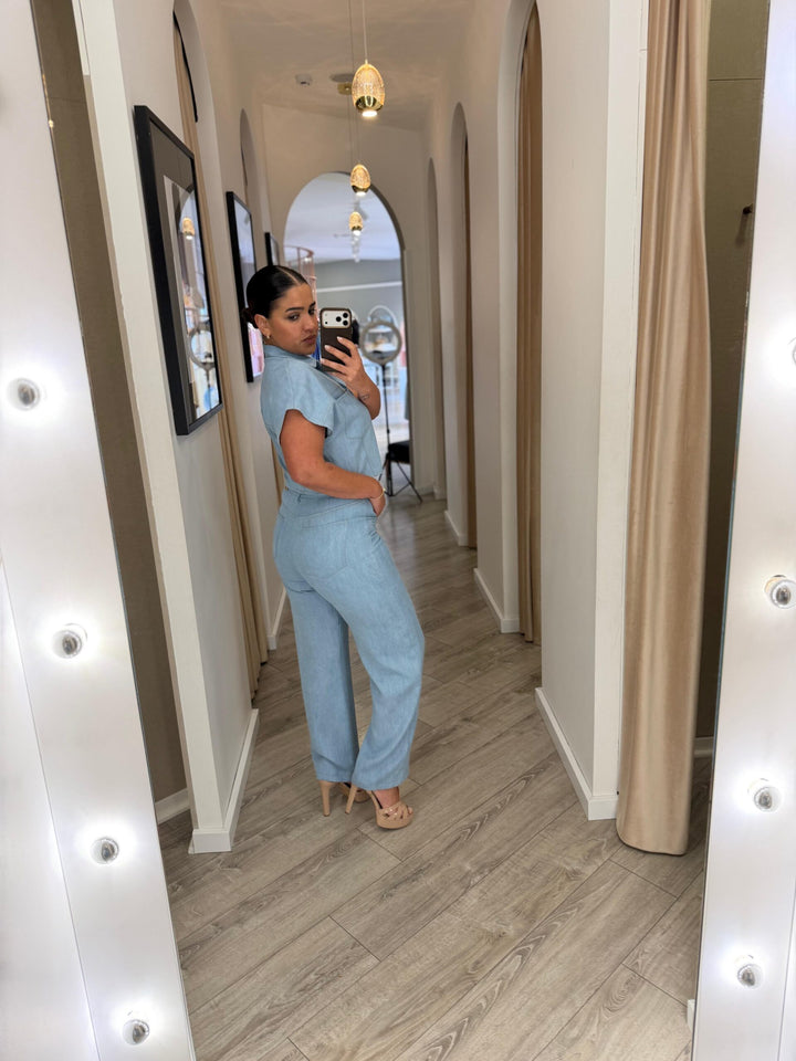 CAMISA CROPPED AZUL DENIM IMPERIAL