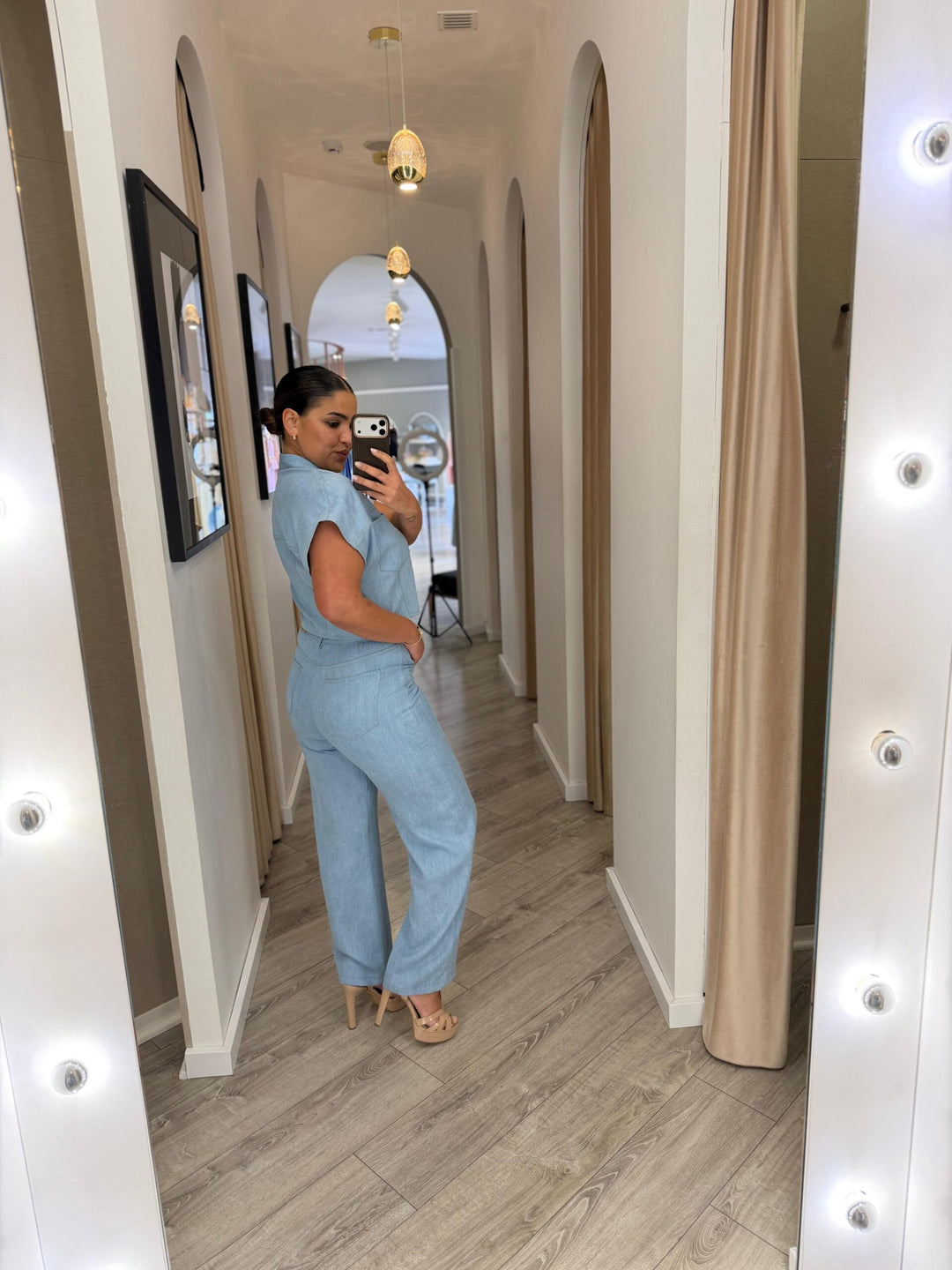 CAMISA CROPPED AZUL DENIM IMPERIAL