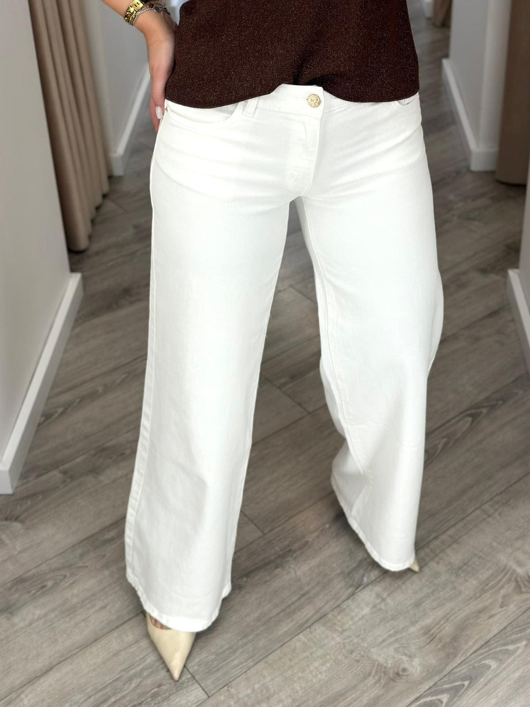 CALÇA BRANCA JEANS PONTO CHIC