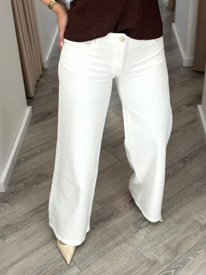 CALÇA BRANCA JEANS PONTO CHIC