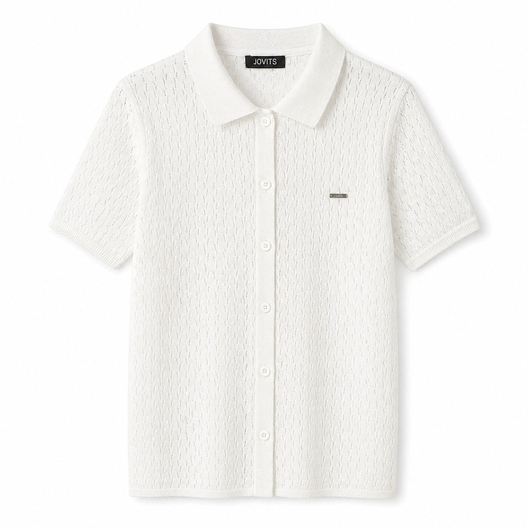 CAMISA DE TRICOT PERFURADA BRANCA JOVIT’S