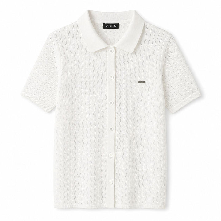 CAMISA DE TRICOT PERFURADA BRANCA JOVIT’S
