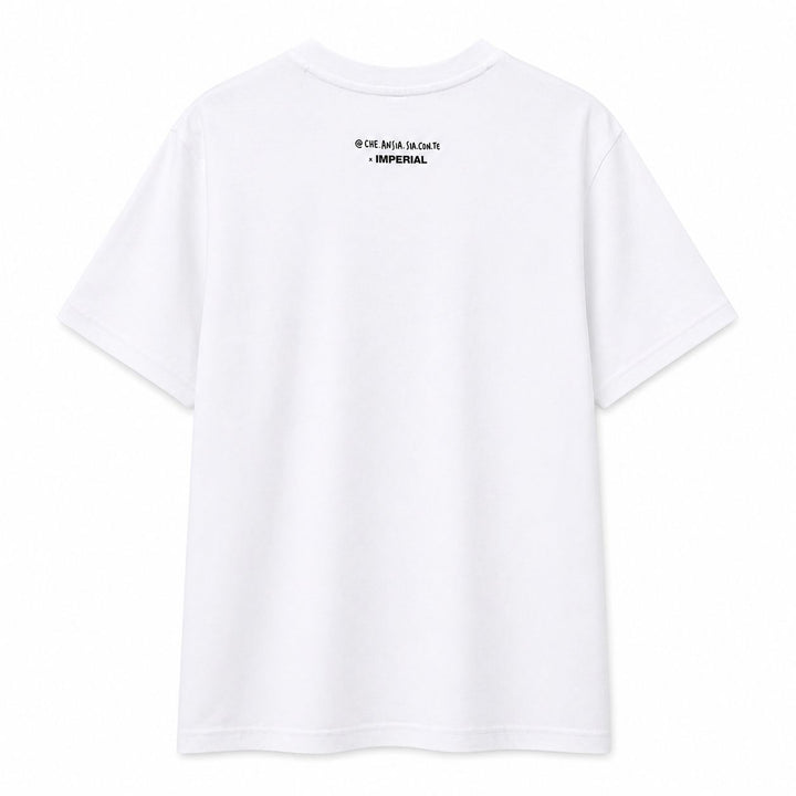 T-SHIRT BRANCA ESTAMPADO PORTA-LÁPIS IMPERIAL